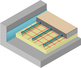 Арматурная сетка (бетонная система водяного тёплого пола)