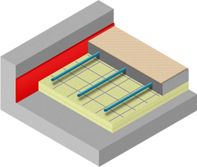 Демпферная лента (бетонная система водяного тёплого пола)